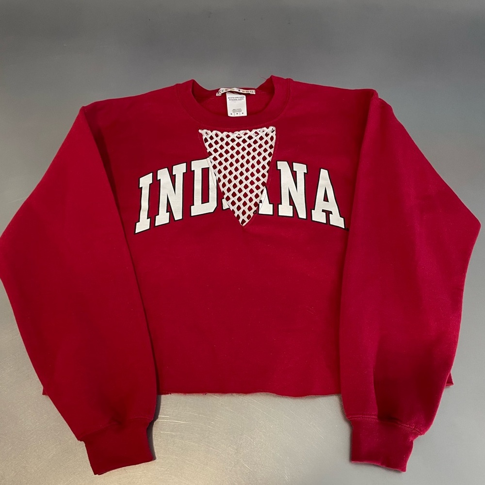 Indiana University crop mesh sweatshirt
